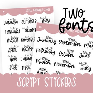 Big Month Names Stickers for Planners and Journals – Dicope Stickers