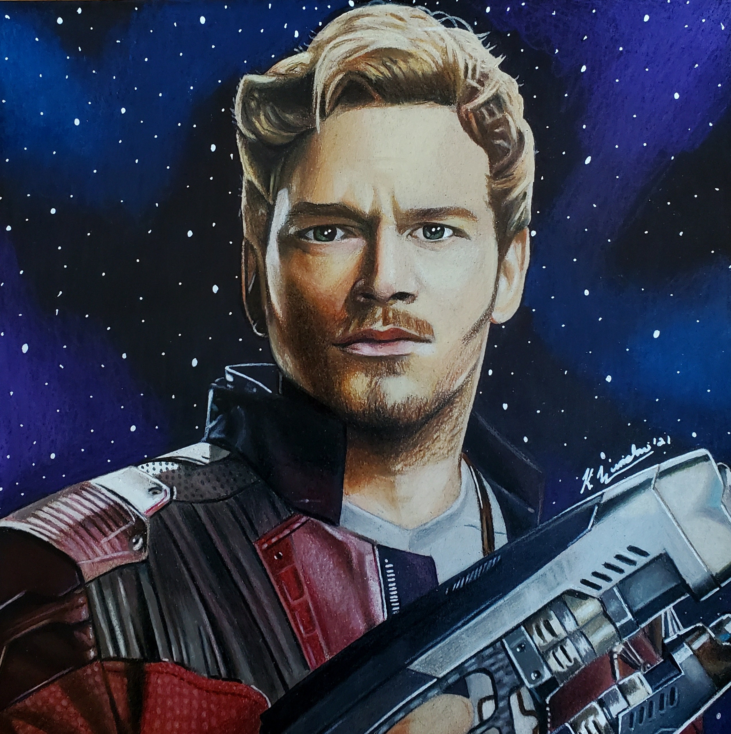 Drawing Print of Chris Pratt as Star Lord/Peter Quill in Guardians of the  Galaxy