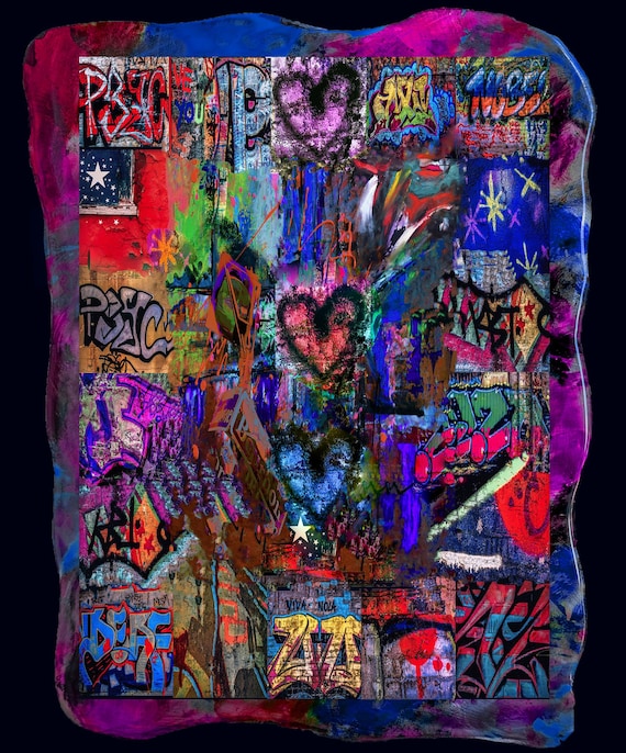 Peace and love mixed media