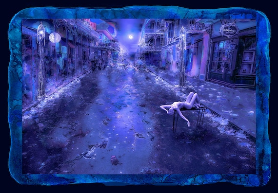 New Orleans French Quarter  framed ready to hang