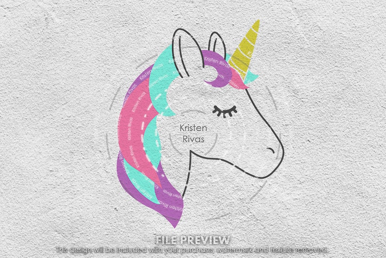 Unicorn Head Outline SVG digital cut file SVG Unicorn | Etsy