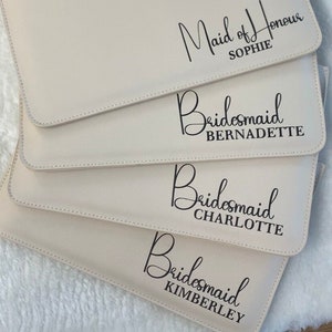 Bridesmaid Gift Personalised Clutch Bag, MRS Est, Future Mrs, Bride, Wedding, Accessory Bag, Birthday Gift, Christmas Gift