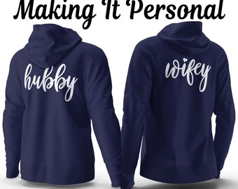 Hubby wifey hoodies | Etsy Hubby Wifey Sweater kopen | Valentijnsdag & Koppel truien