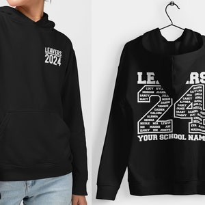 Leavers Hoodie Schools, Colleges & Universities Clubs Matching Hoodies Class Of 2024 Oxford Navy BLACK