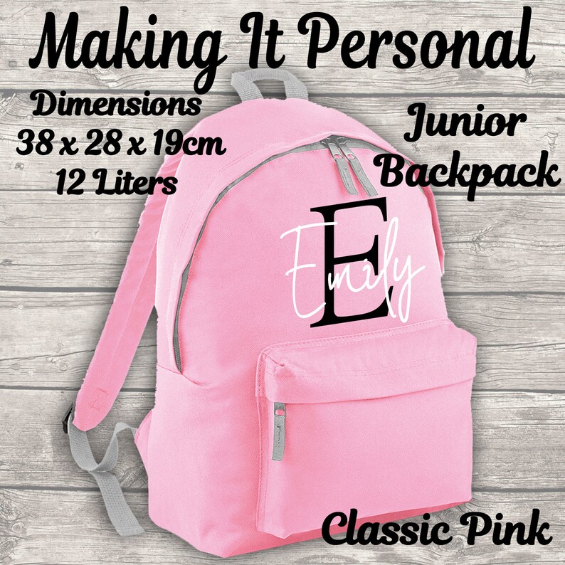 Personalised Initial and Name Backpack Kids and Lunch Bag FREE Etsy