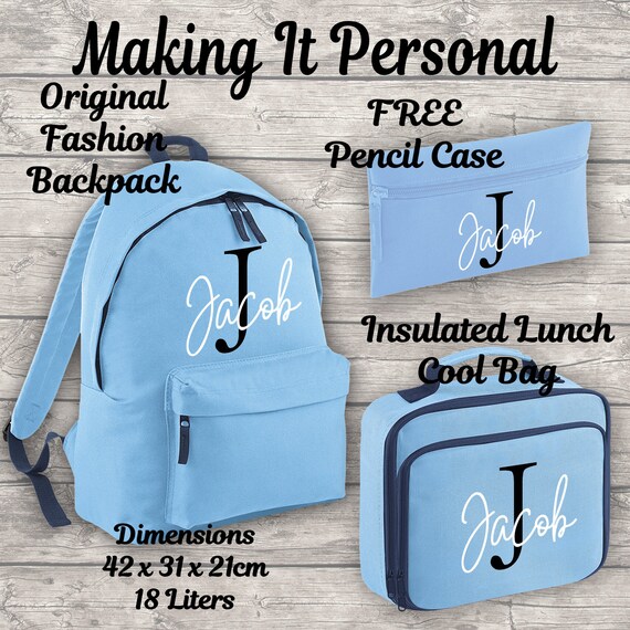 initial backpack and lunchbox