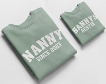 Nanny and Nanny's Bestie Jumpers, Matching Jumpers Nanny Gift Nanny's Bestie Gift