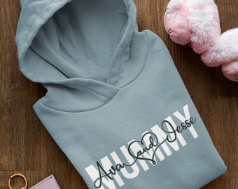 Mummy and Me Hoodie, Add Mummy and Children's Names Mother's Day Gift Mummy Birthday Gift