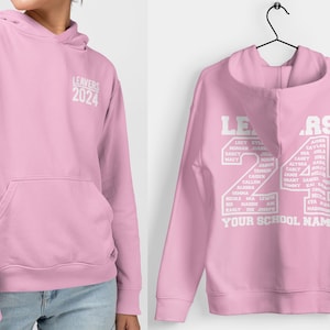 Leavers Hoodie Schools, Colleges & Universities Clubs Matching Hoodies Class Of 2024 Oxford Navy BABY PINK