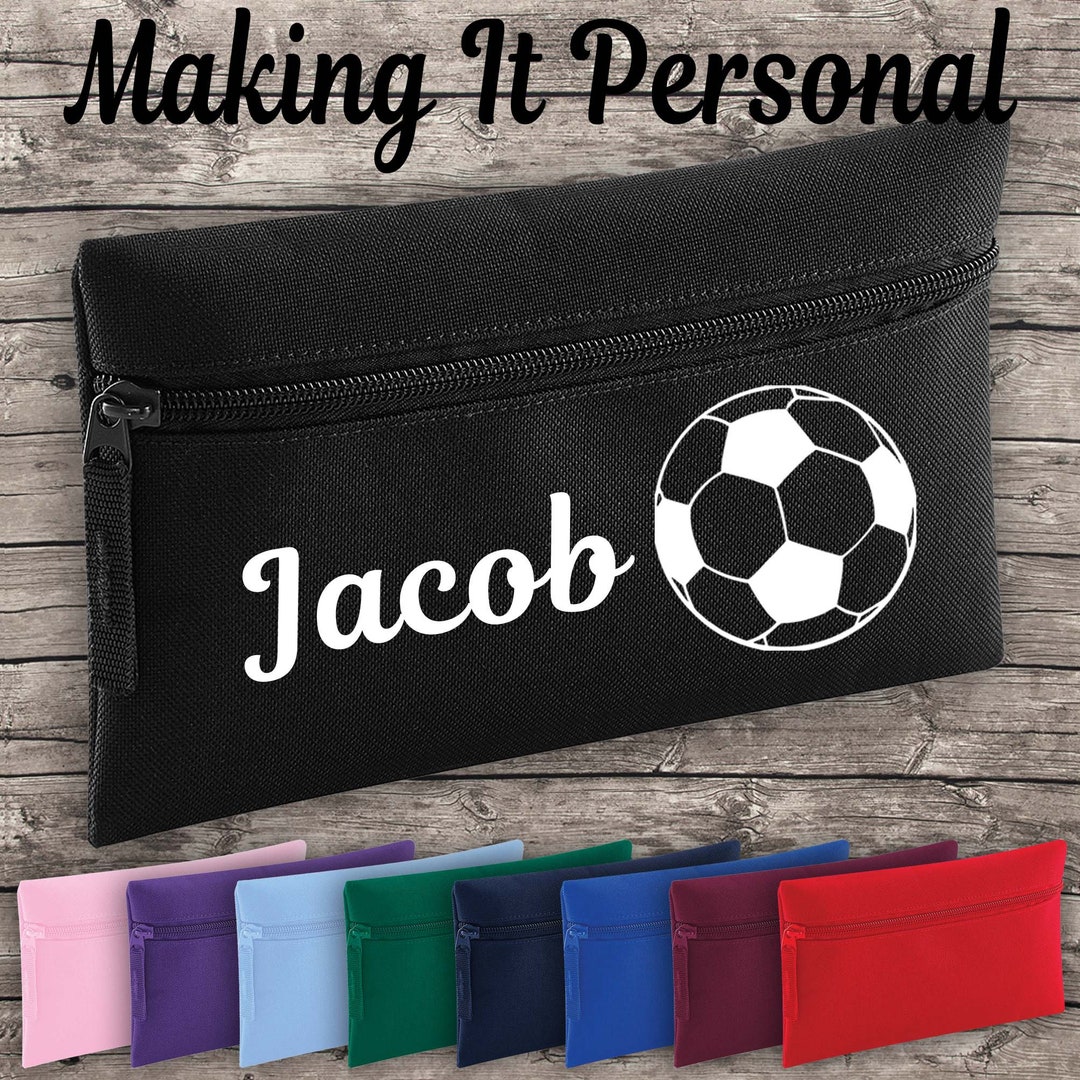 Personalised Football Pencil Case ADD YOUR NAME Back to School Etsy