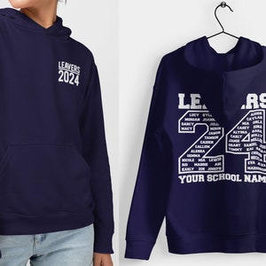 Leavers Hoodie Schools, Colleges & Universities Clubs Matching Hoodies Class Of 2024 Oxford Navy NEW FRENCH NAVY