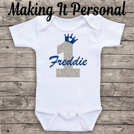 Personalised Bodysuit Boys 1st Birthday Day One Cake Smash Bodysuit Baby Vest