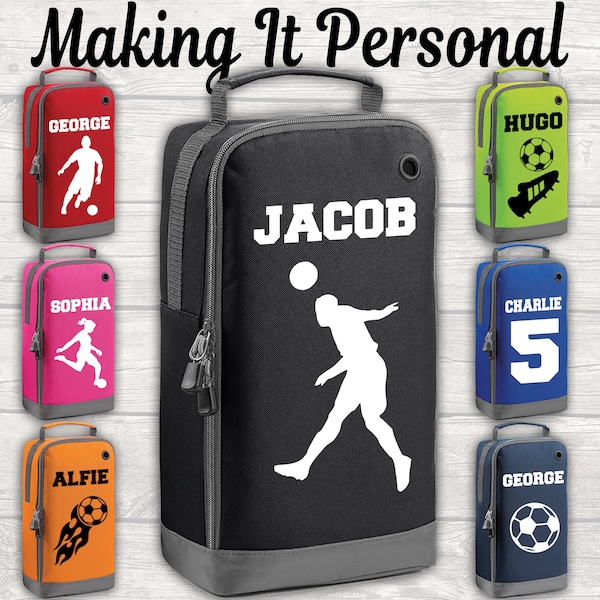 Personalised Football Boot Bag Add YOUR NAME Back To School Customised Kids School PE Sports Gym Shoe Kit