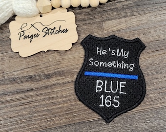 Police Wife Wedding Dress Patch - something embroidered personalized badge number custom officer deputy trooper law enforcement handmade