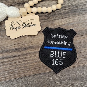 Police Wife Wedding Dress Patch - something embroidered personalized badge number custom officer deputy trooper law enforcement handmade