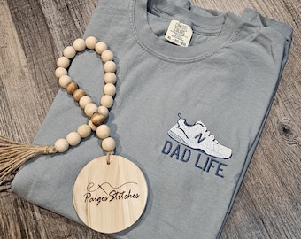 Comfort Colors Dad Life tshirt - New Balance grandpa papa sneaker funny father&#39;s day daddy name papa new embroidered handmade gift shirt