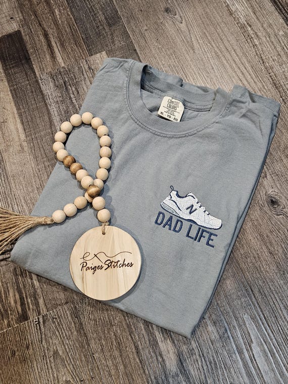Comfort Colors Dad Life tshirt - New Balance grandpa papa sneaker funny father's day daddy name papa new embroidered handmade gift shirt