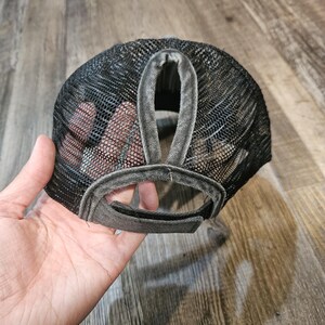 Thin Blue Line Heart Cap - personalized badge number police wife girlfriend LEO deputy trooper officer embroidered handmade ponytail image 5