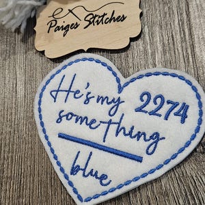 Police Wife Heart Wedding Dress Patch - something blue embroidered personalized badge number custom officer law enforcement handmade