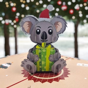 Weihnachtliche Koala Pop Up Karte