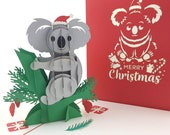Koala Christmas 3D pop up card
