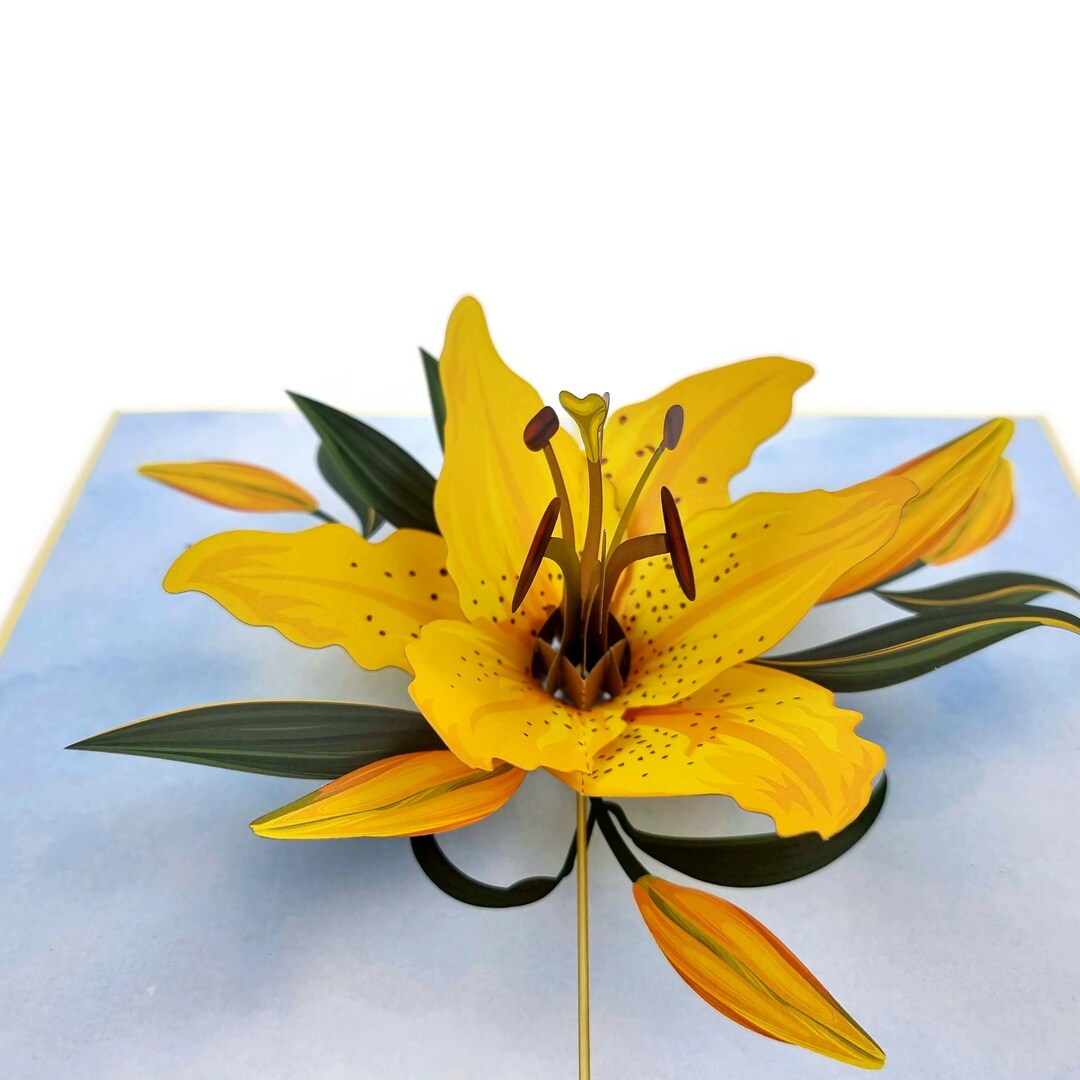 Yellow Lily Flower 3d Pop up Card - Etsy Australia