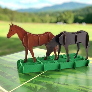 Horses 3D pop up card