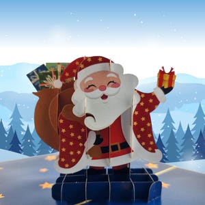 Cartão pop-up de Papai Noel de Natal