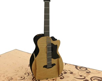 Acoustic Guitar 3d pop up card