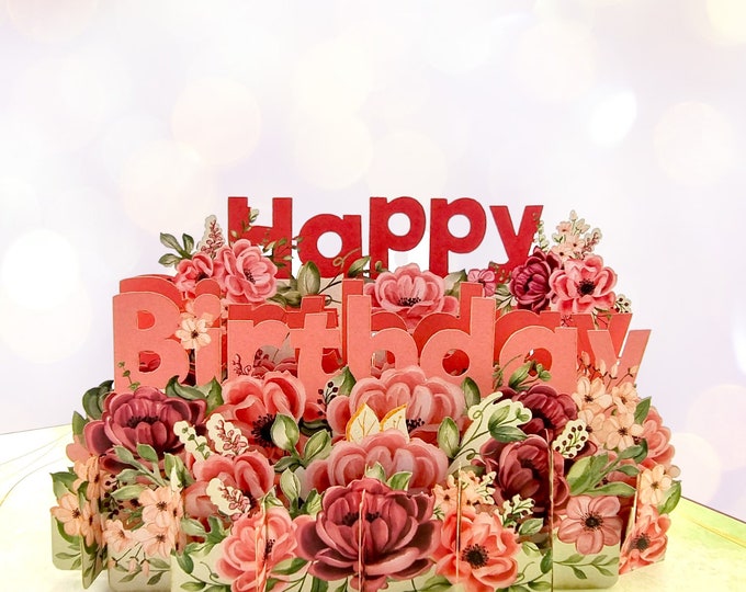 Birthday Flowers Pop Up Card