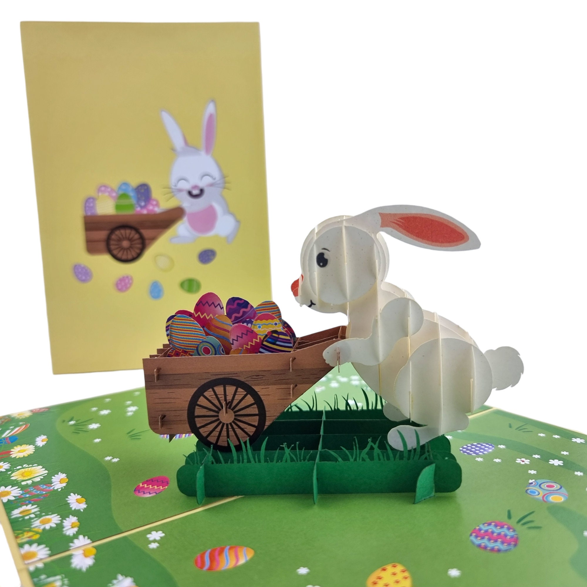 Easter Bunny Egg Hunt 3d Pop up Card (medium) - Etsy