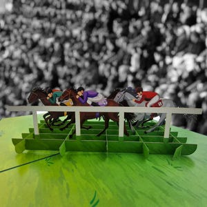 Pop-upkaart paardenrace 3D-pop-upkaart