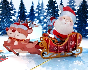 Santa Sleigh Pop Up Card