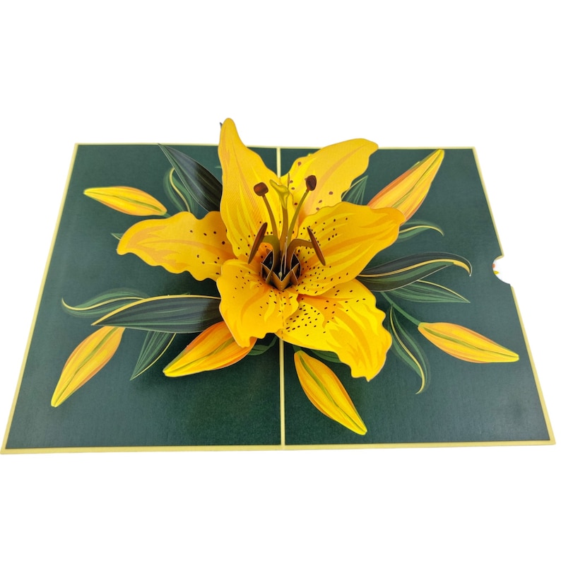 Yellow Lily Flower 3d Pop up Card - Etsy