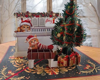 Christmas Piano Pop Up Card