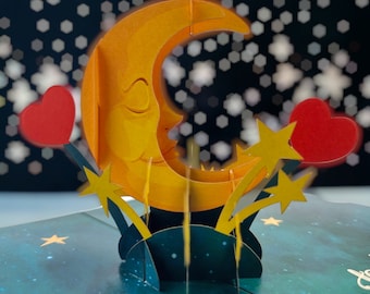 Carte pop-up « Love You To The Moon » et « Back »
