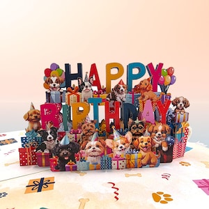 Birthday Puppies Pop Up Card