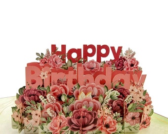 Birthday Flowers Pop Up Card