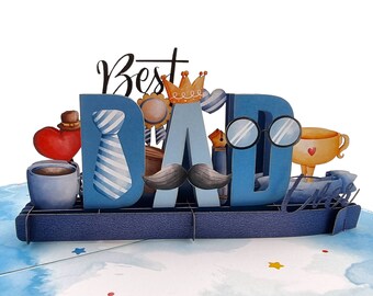 Best Dad 3d Pop Up Card