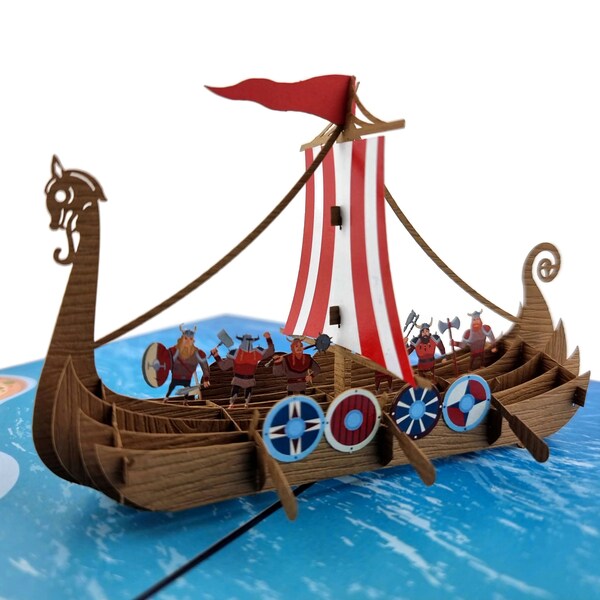 Viking Long Ship Pop Up Card