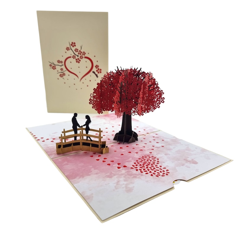 Carte pop-up Amour fleurs de cerisier image 2