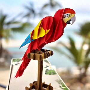 Biglietto pop-up 3D con pappagallo