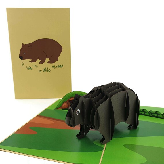Wombat 3d pop up card 