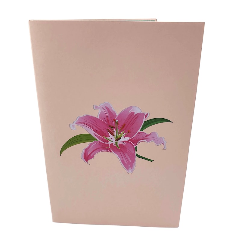 Pink Lily Flower 3d Pop up Card - Etsy