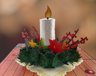 Tarjeta Navideña Desplegable Con árbol De Navidad | Tarjeta Navideña 3D De Lujo