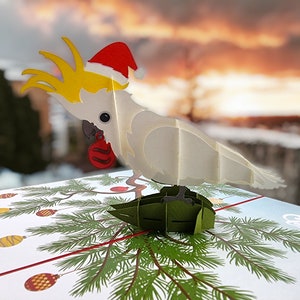 Weihnachtskarte Kakadu Pop Up Karte