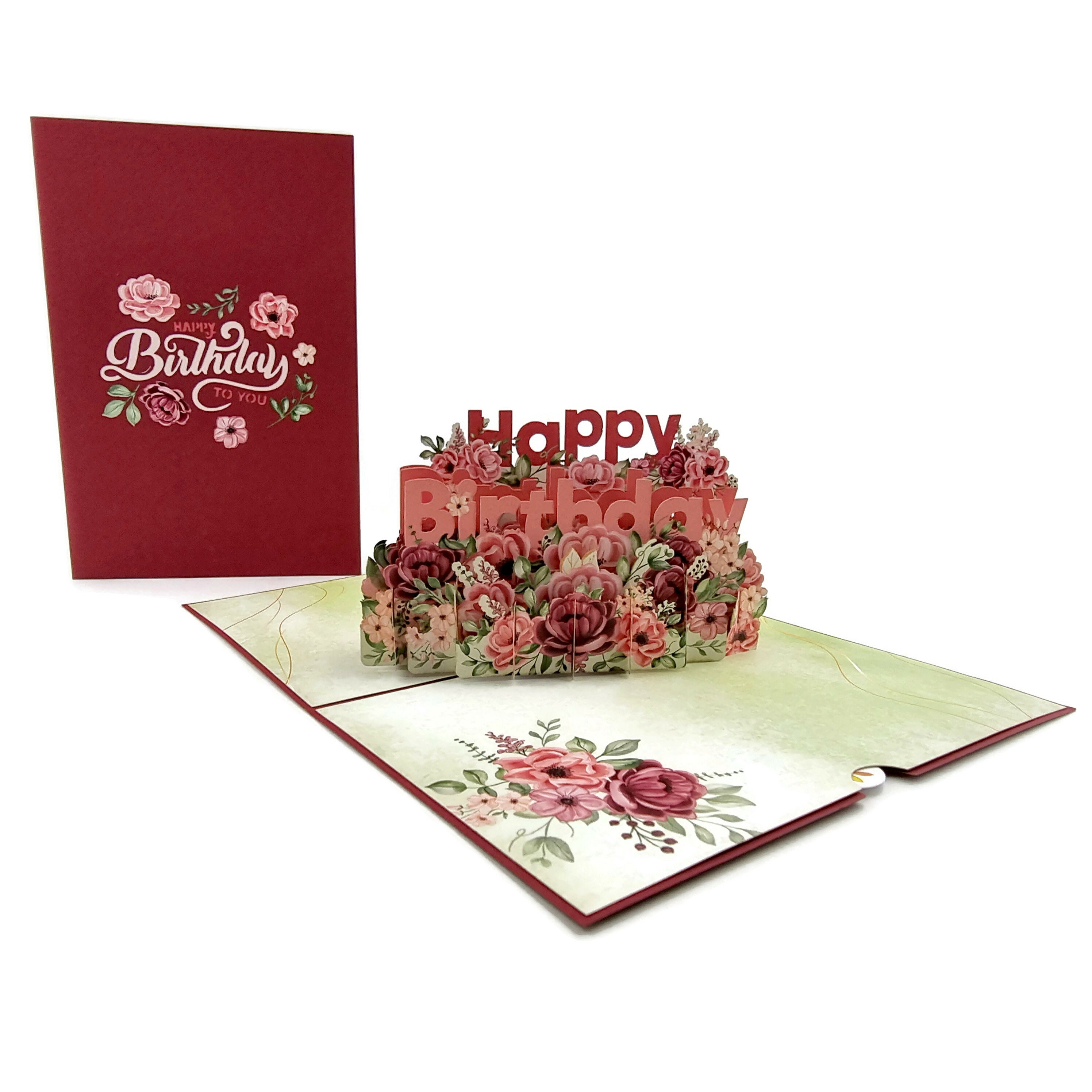 Birthday Flowers Pop up Card - Etsy