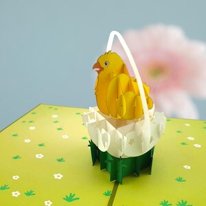 Ostern 3D Küken Eierkorb Pop Up Karte