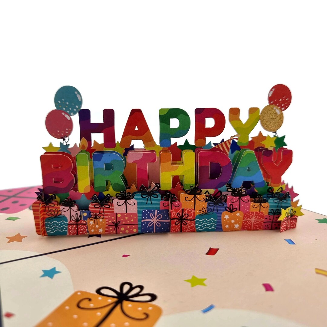 Happy Birthday 3d Pop up Card - Etsy