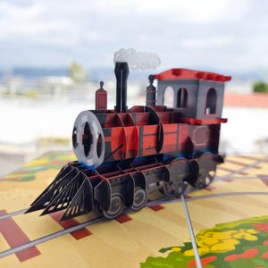 Pop-upkaart stoomtrein